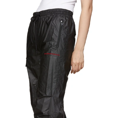 Shop Alexander Wang Black Pleather Chynatown Track Pants In 001 Black