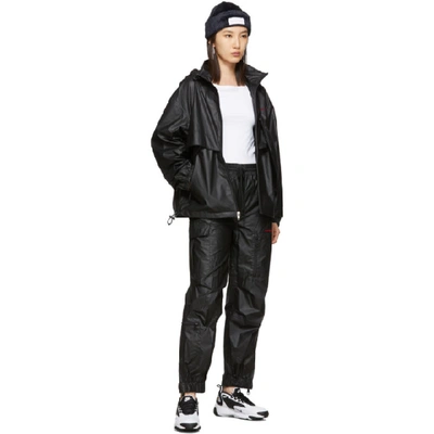 Shop Alexander Wang Black Pleather Chynatown Track Pants In 001 Black