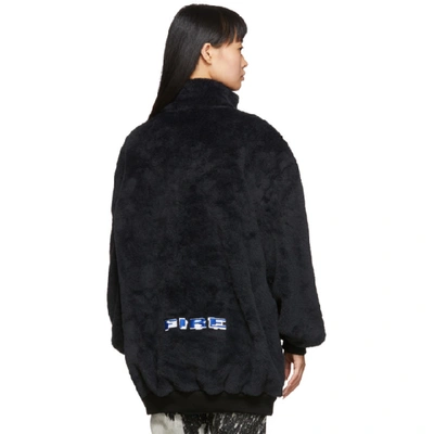 Shop Heron Preston Black Oversized Fire Fleece Sweatshirt In Blk/multi