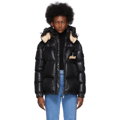 Shop Moncler Black Down Wilson Jacket In 998 Charcoa