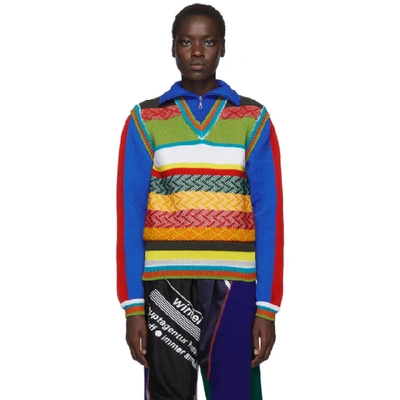 Shop Ahluwalia Studio Multicolor Agr Edition Knit Turtleneck