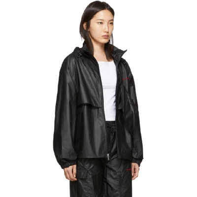 Shop Alexander Wang Black Pleather Chynatown Track Jacket In 001 Black