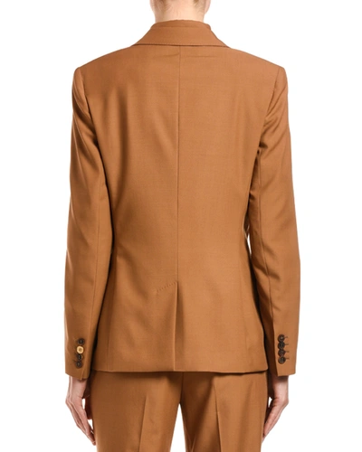 Shop Agnona Wool Tailored Jacket In Light Brown