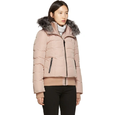 Shop Mackage Pink Romane Down Coat In Petal