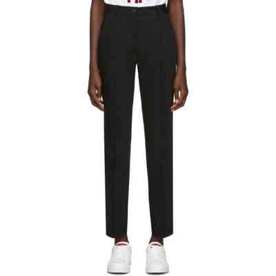 Shop Dolce & Gabbana Dolce And Gabbana Black Straight Trousers In N0000 Black