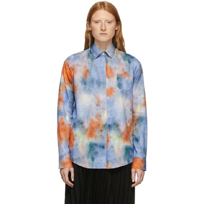 Shop Rokh Multicolor Tie And Dye Mismatch Shirt In 520 Greytie