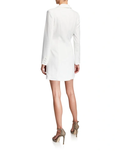 Shop Jay Godfrey Ace One-button Long-sleeve Blazer Mini Dress In Ivory