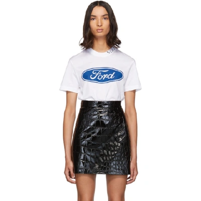 Shop Versace White Ford Edition Logo T-shirt In A001 White