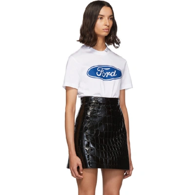 Shop Versace White Ford Edition Logo T-shirt In A001 White
