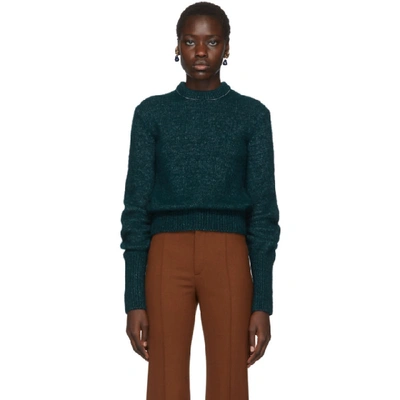 Shop Chloé Chloe Green Alpaca And Silk Sweater In 3k6 Teal