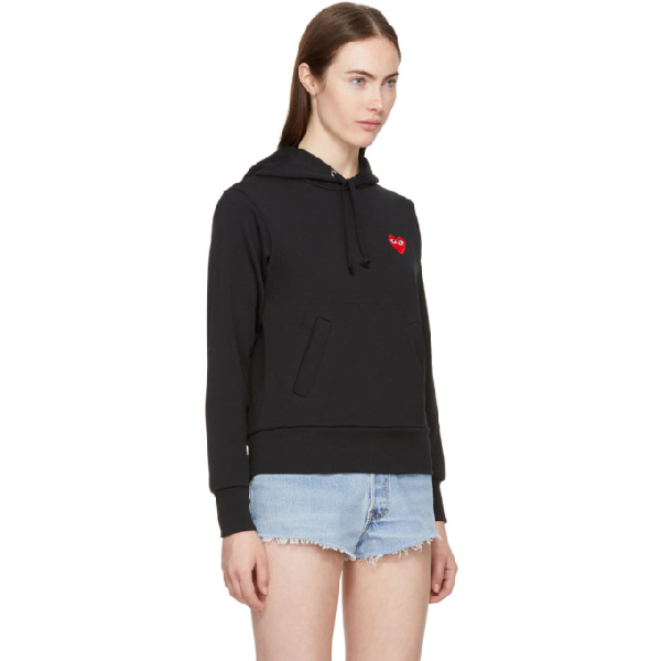 cdg black heart hoodie