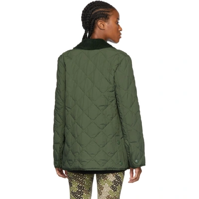 Shop Burberry Green Cotswald Jacket In Poplar Gree