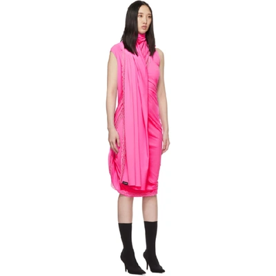 Shop Vetements Pink Lingerie Wrap Dress In Fluo Pink