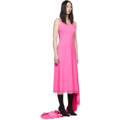 Shop Vetements Pink Lingerie Wrap Dress In Fluo Pink