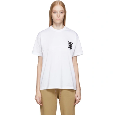 Shop Burberry Ssense Exclusive White Tb T-shirt