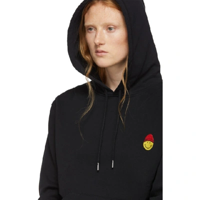 Shop Ami Alexandre Mattiussi Black Smiley Edition Hoodie In 001 Black