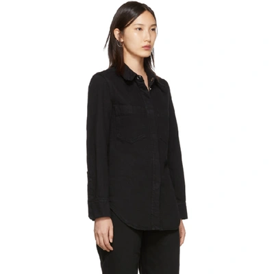 Shop Lemaire Black Fitted Overshirt In 999 Black