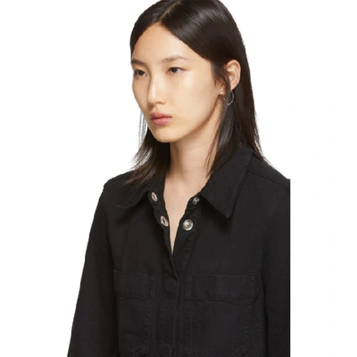 Shop Lemaire Black Fitted Overshirt In 999 Black
