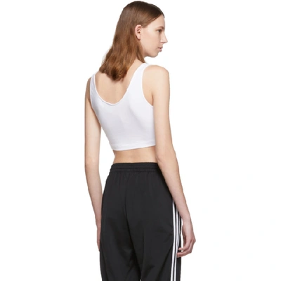 Shop Adidas Originals White Crop Tank Top