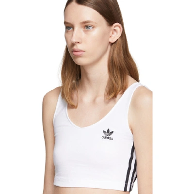 Shop Adidas Originals White Crop Tank Top