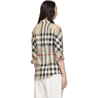 Shop Burberry Beige Ip Check Shirt In New Classic