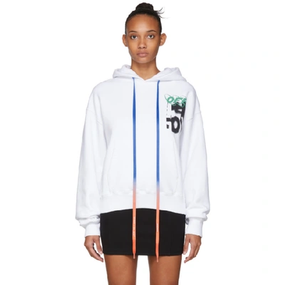 Shop Off-white White Spray Blurred Over Hoodie