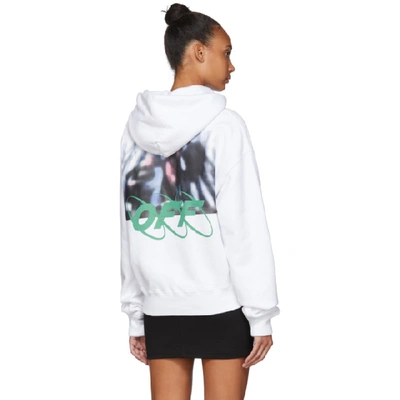 Shop Off-white White Spray Blurred Over Hoodie
