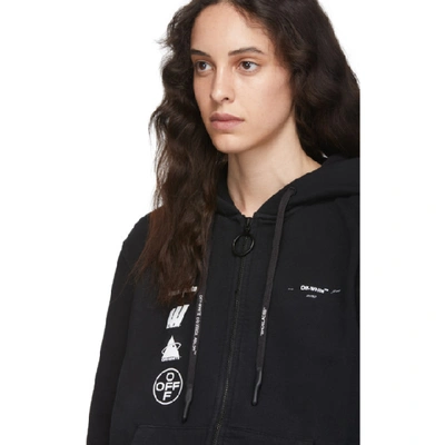 Shop Off-white Black Mariana De Silva Slim Zipped Hoodie In Black Multi