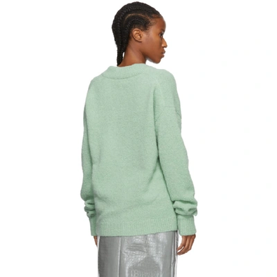 Shop Tibi Green Alpaca Airy V-neck Sweater In Celadon