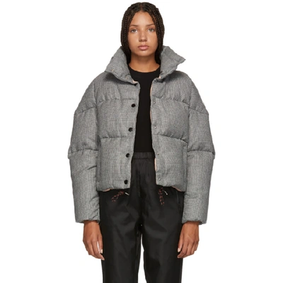 Shop Moncler Black & White Houndstooth Down  Cer Jacket In 999 Print