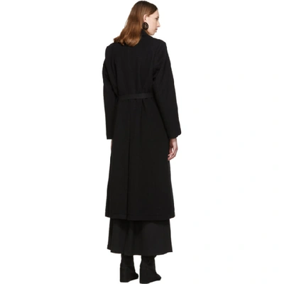 Shop Mm6 Maison Margiela Black Techno Wool Coat In 900 Black