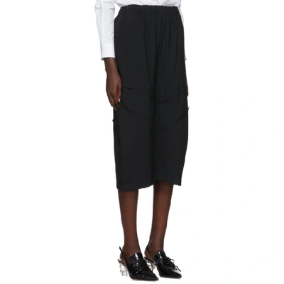 Shop Comme Des Garçons Comme Des Garcons Black Wool Knee Detail Trousers In 1 Black
