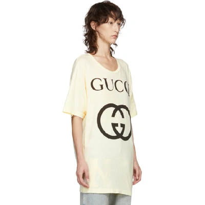 Shop Gucci White Gg Logo T-shirt In 7561 Natura