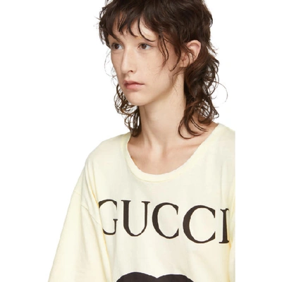 Shop Gucci White Gg Logo T-shirt In 7561 Natura