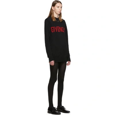 Shop Givenchy Black And Red Logo Crewneck Dress In 009 Red