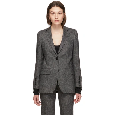 Shop Burberry Black Melange Sidon Jacket