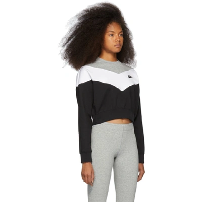 Shop Nike Black & White Cropped Colorblocked Sweatshirt