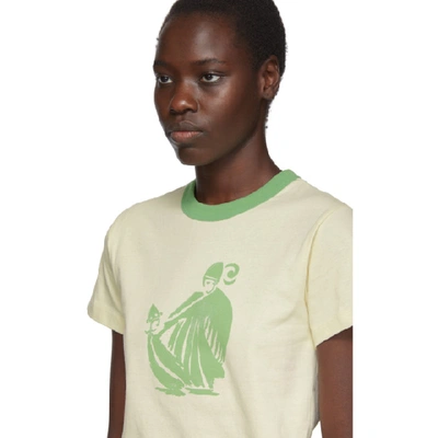 Shop Lanvin Off-white & Green Printed T-shirt In 0240 Ecru G