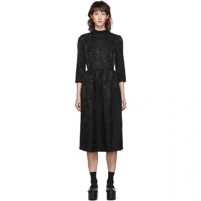 Shop Noir Kei Ninomiya Black Jacquard Flower High Neck Dress In 1 Black