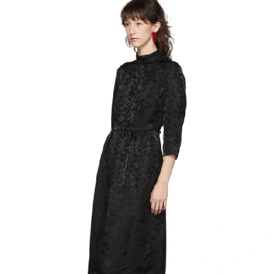 Shop Noir Kei Ninomiya Black Jacquard Flower High Neck Dress In 1 Black