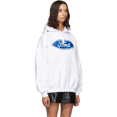 Shop Versace White Ford Edition Sports Hoodie In A001 White