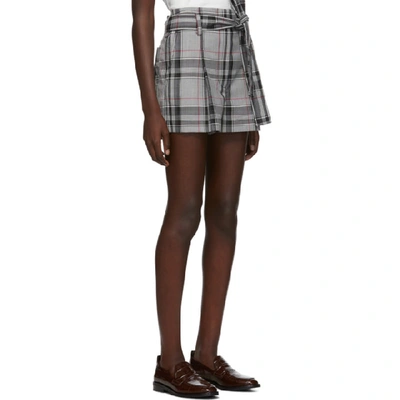 Shop 3.1 Phillip Lim / フィリップ リム 3.1 Phillip Lim Black And White Plaid Belted Shorts In Wh428 Multi