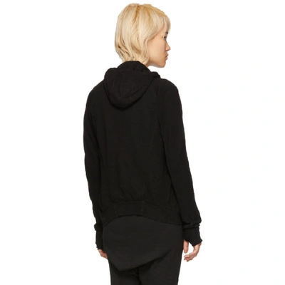 Shop Boris Bidjan Saberi Black Vinyl-coated Zip Hoodie