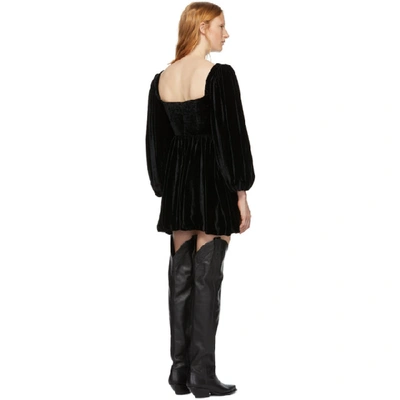 Shop Wandering Ssense Exclusive Black Velvet Puff Sleeve Mini Dress