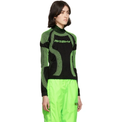 Shop Misbhv Ssense Exclusive Black And Green Active Turtleneck In Black/green