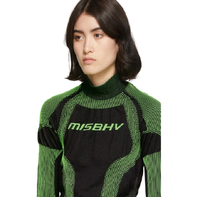 Shop Misbhv Ssense Exclusive Black And Green Active Turtleneck In Black/green