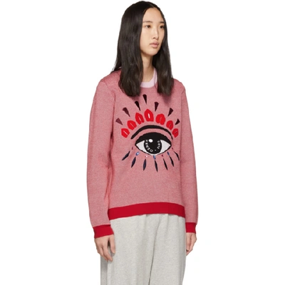 Shop Kenzo Pink & Red Eye Sweater In 33pink