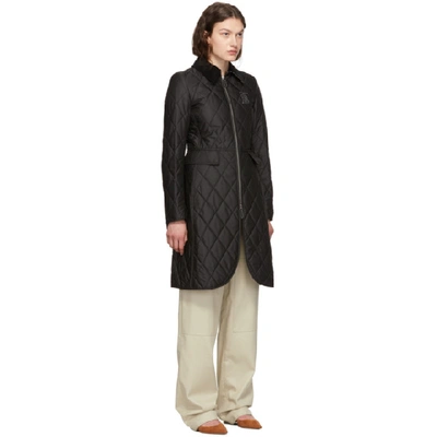 Shop Burberry Black Quilted Ongar Equestrian Jacket