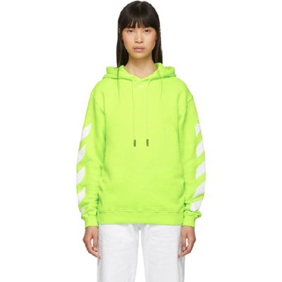 Shop Off-white Yellow Diag Hoodie