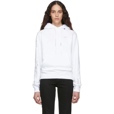 Shop Off-white White And Silver Diag Unfinished Slim Hoodie In Wht/silver